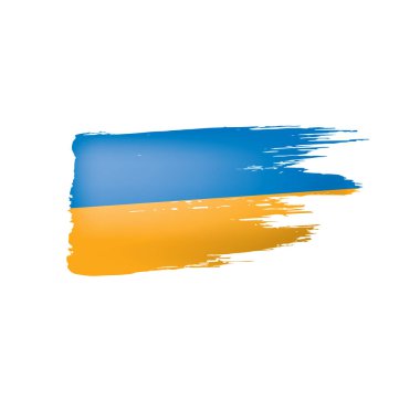 Beyaz arkaplanda Ukrayna bayrağı, vektör illüstrasyonu