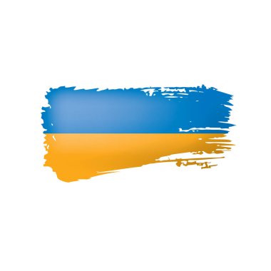 Beyaz arkaplanda Ukrayna bayrağı, vektör illüstrasyonu