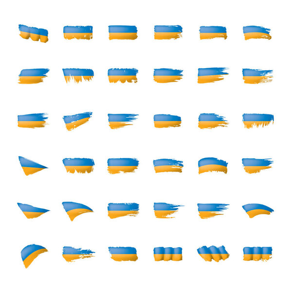 Флаг Украины, векторная иллюстрация на белом фоне
