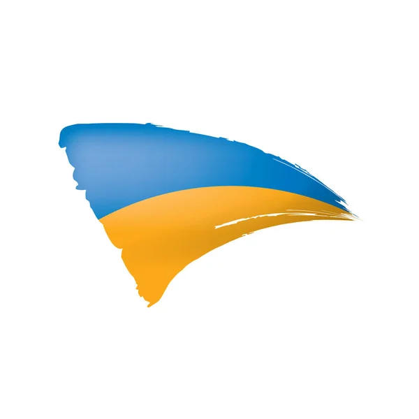Beyaz arkaplanda Ukrayna bayrağı, vektör illüstrasyonu — Stok Vektör