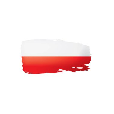 Polonya bayrağı, beyaz arkaplanda vektör illüstrasyonu