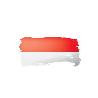 Beyaz arkaplanda Endonezya bayrağı, vektör illüstrasyonu