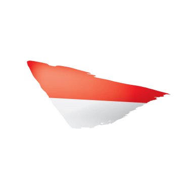 Beyaz arkaplanda Endonezya bayrağı, vektör illüstrasyonu