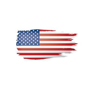 Beyaz arka planda ABD bayrağı, vektör illüstrasyonu