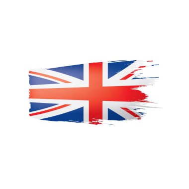Birleşik Krallık bayrağı, beyaz arkaplanda vektör illüstrasyonu