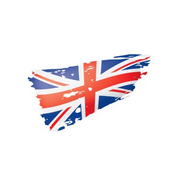 Birleşik Krallık bayrağı, beyaz arkaplanda vektör illüstrasyonu