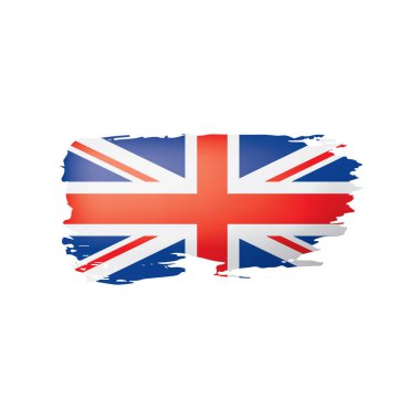 Birleşik Krallık bayrağı, beyaz arkaplanda vektör illüstrasyonu
