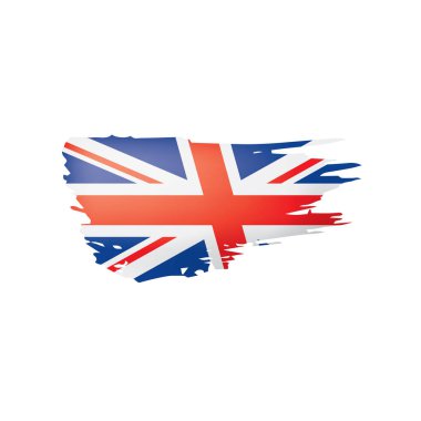 Birleşik Krallık bayrağı, beyaz arkaplanda vektör illüstrasyonu