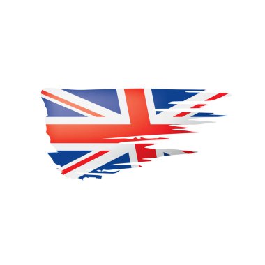 Birleşik Krallık bayrağı, beyaz arkaplanda vektör illüstrasyonu