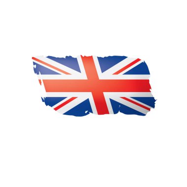Birleşik Krallık bayrağı, beyaz arkaplanda vektör illüstrasyonu