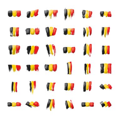 Beyaz arkaplanda Belçika bayrağı, vektör illüstrasyonu