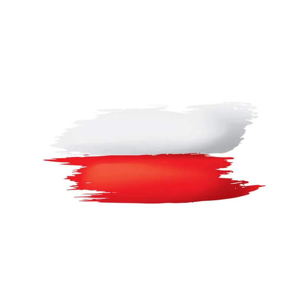 波兰国旗，白色背景上的矢量插图 — 图库矢量图片