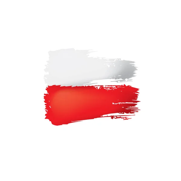 Bandera de Polonia, ilustración vectorial sobre fondo blanco — Archivo Imágenes Vectoriales