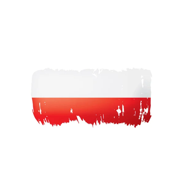 Polen vlag, vector illustratie op een witte achtergrond — Stockvector