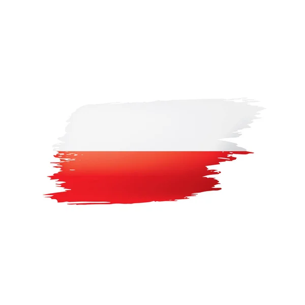 Lengyelország zászló, vektor illusztráció fehér alapon — Stock Vector