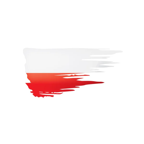 Poland flag, vector illustration on a white background — Stock Vector