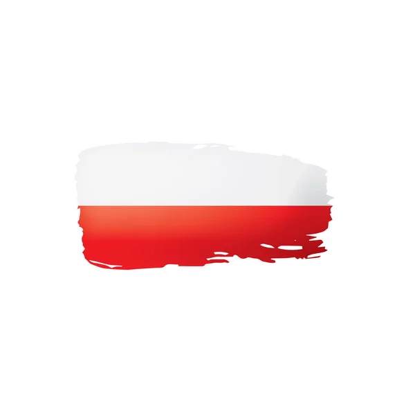 Polen-Flagge, Vektorabbildung auf weißem Hintergrund — Stockvektor
