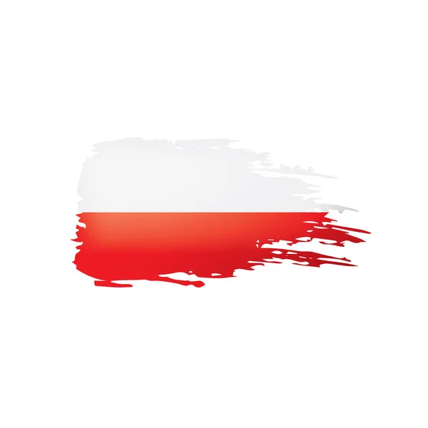 Polen-Flagge, Vektorabbildung auf weißem Hintergrund — Stockvektor