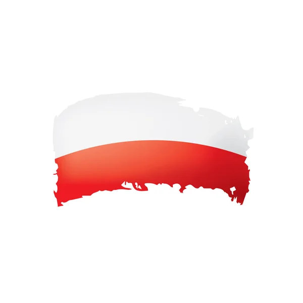 Polen vlag, vector illustratie op een witte achtergrond — Stockvector