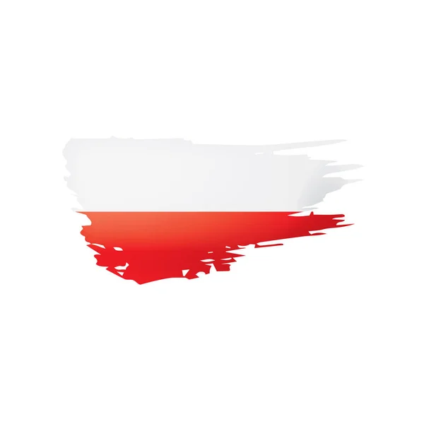 ポーランド国旗、白い背景のベクトルイラスト — ストックベクタ
