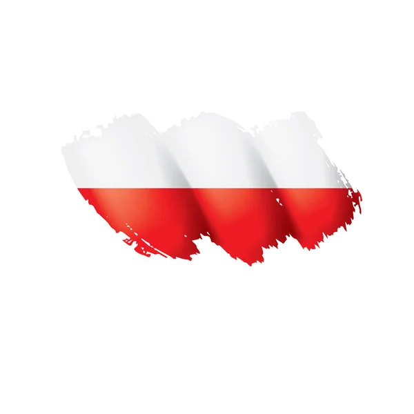 Drapeau Pologne, illustration vectorielle sur fond blanc — Image vectorielle