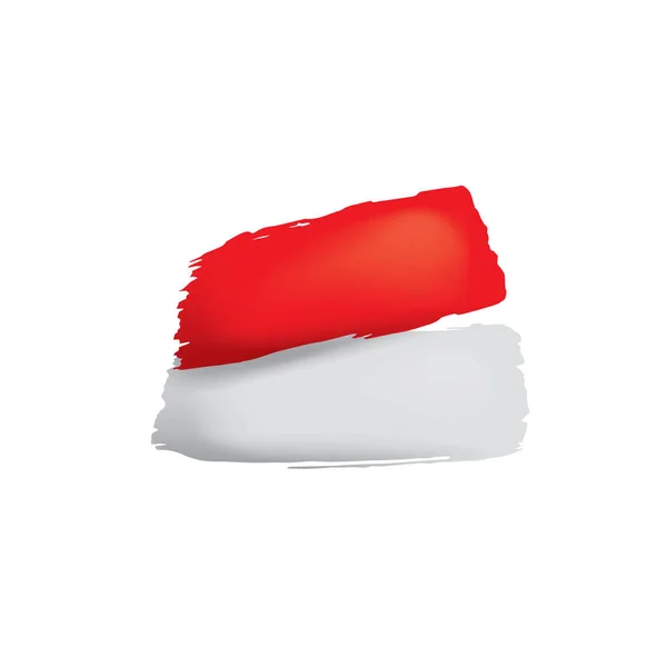 Indonesien Flagge, Vektorabbildung auf weißem Hintergrund — Stockvektor