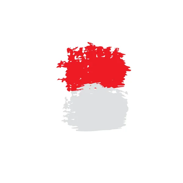인도네시아 국기, 흰 배경 위의 벡터 그림 — 스톡 벡터