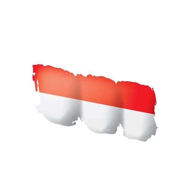 Bandera de Indonesia, ilustración vectorial sobre fondo blanco — Archivo Imágenes Vectoriales