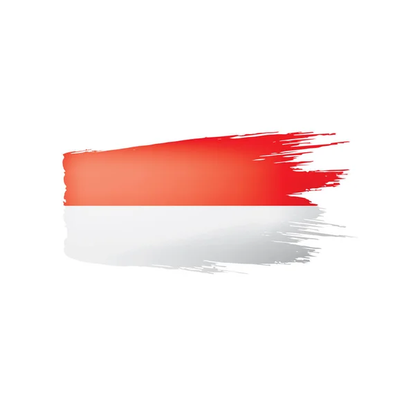 Indonesia bandiera, illustrazione vettoriale su sfondo bianco — Vettoriale Stock