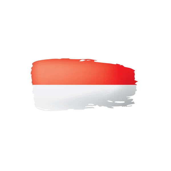 Indonéská vlajka, vektorová ilustrace na bílém pozadí — Stockový vektor
