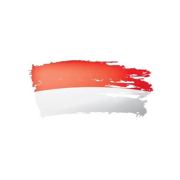 Σημαία Ινδονησίας, διανυσματική απεικόνιση σε λευκό φόντο — Διανυσματικό Αρχείο