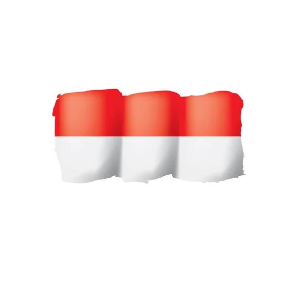 Indonézia zászló, vektor illusztráció fehér alapon — Stock Vector
