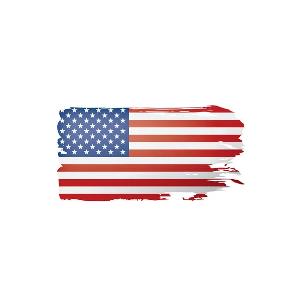 Usa Flagga Vektor Illustration Vit Bakgrund — Stock vektor