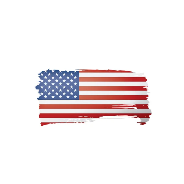 미국 국기, 흰색 배경 위의 벡터 일러스트 — 스톡 벡터