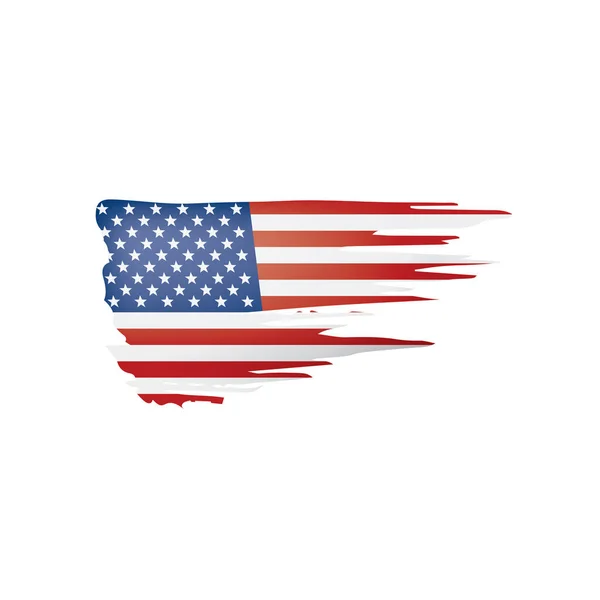 Bandiera USA, illustrazione vettoriale su sfondo bianco — Vettoriale Stock