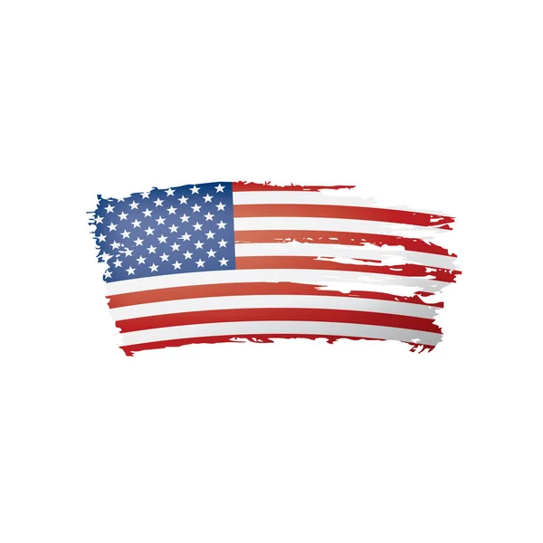 USA flag, vector illustration on a white background — Stock Vector