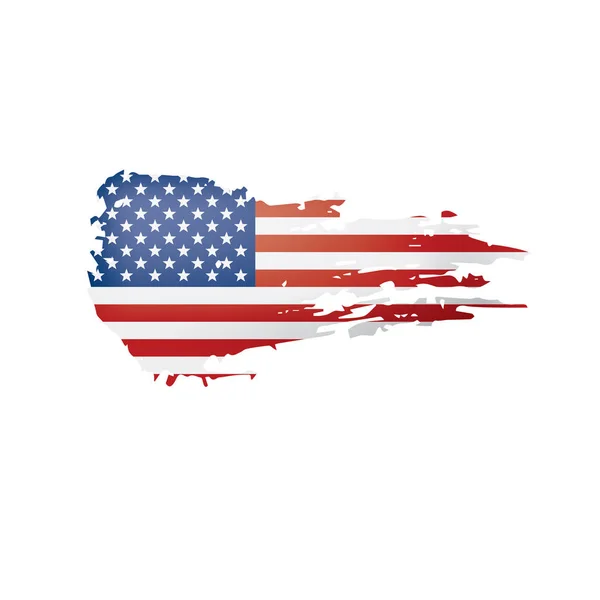 Bandeira dos EUA, ilustração vetorial sobre um fundo branco — Vetor de Stock