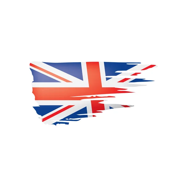 Egyesült Királyság zászló, vektor illusztráció fehér alapon — Stock Vector
