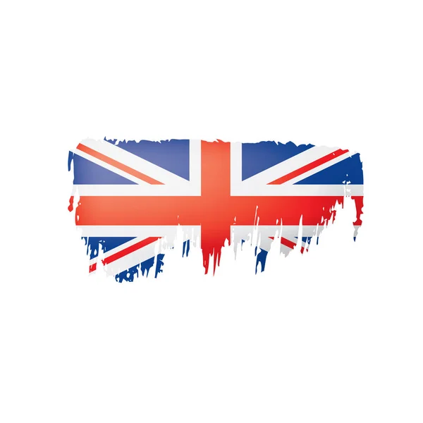 Verenigd Koninkrijk vlag, vector illustratie op een witte achtergrond — Stockvector