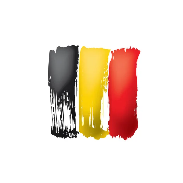 Bandera de Bélgica, ilustración vectorial sobre fondo blanco — Vector de stock