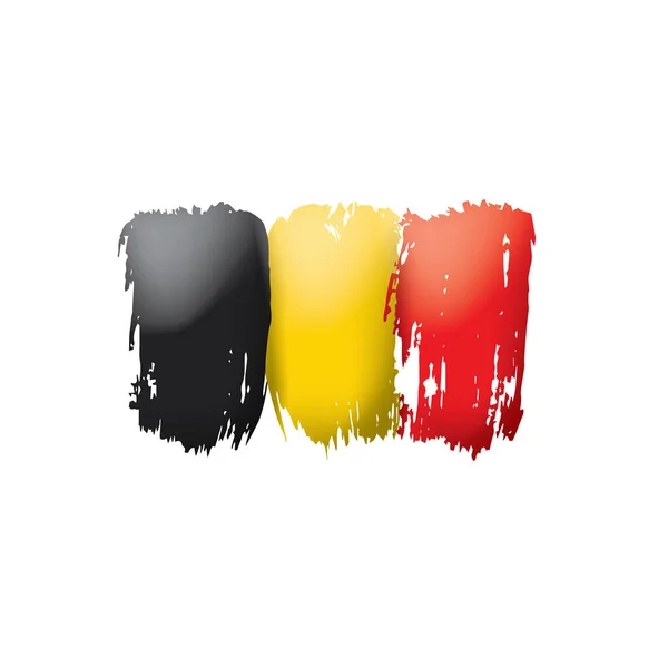 Drapeau de Belgique, illustration vectorielle sur fond blanc — Image vectorielle