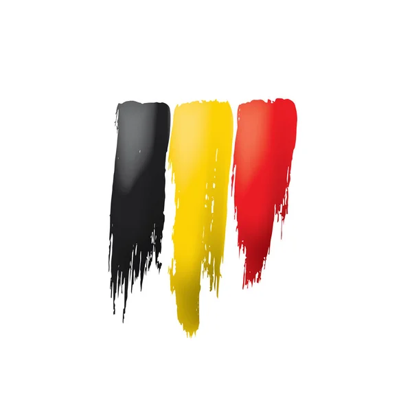 比利时国旗，白色背景上的矢量插图 — 图库矢量图片