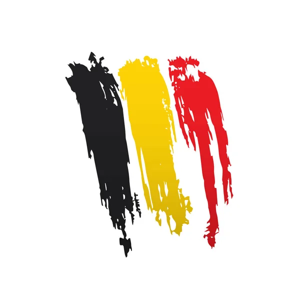 Drapeau de Belgique, illustration vectorielle sur fond blanc — Image vectorielle