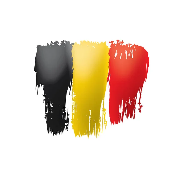 벨기에 국기, 흰색 배경에 있는 벡터 삽화 — 스톡 벡터