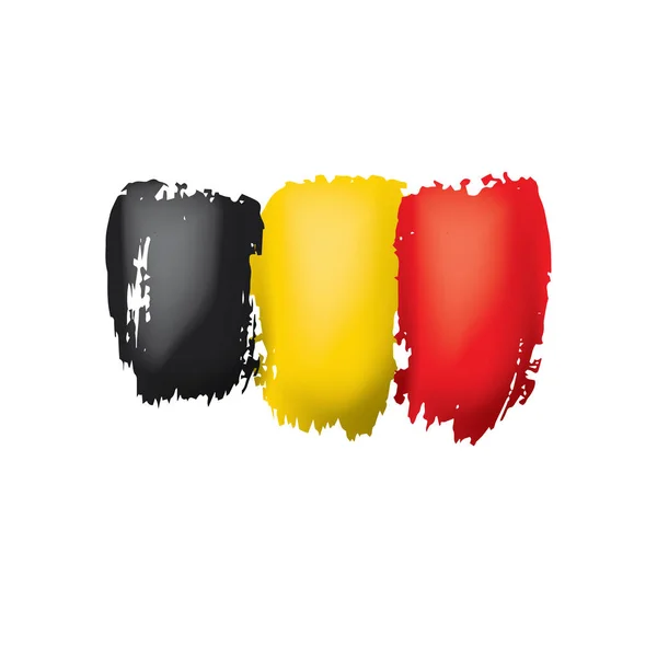 ベルギーの国旗白い背景のベクトルイラスト — ストックベクタ