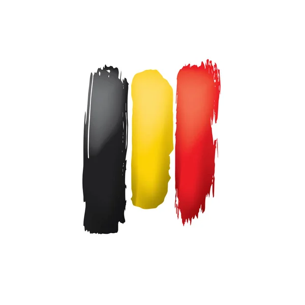 Beyaz arkaplanda Belçika bayrağı, vektör illüstrasyonu — Stok Vektör