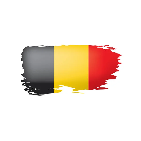 Bendera Belgia, ilustrasi vektor pada latar belakang putih - Stok Vektor