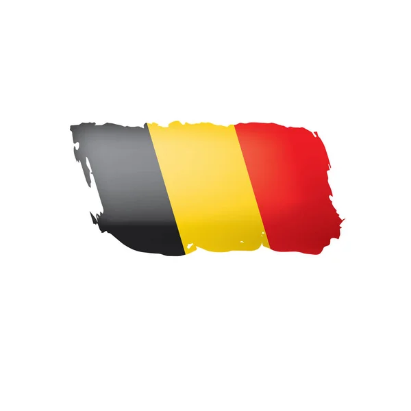 Bandera de Bélgica, ilustración vectorial sobre fondo blanco — Vector de stock
