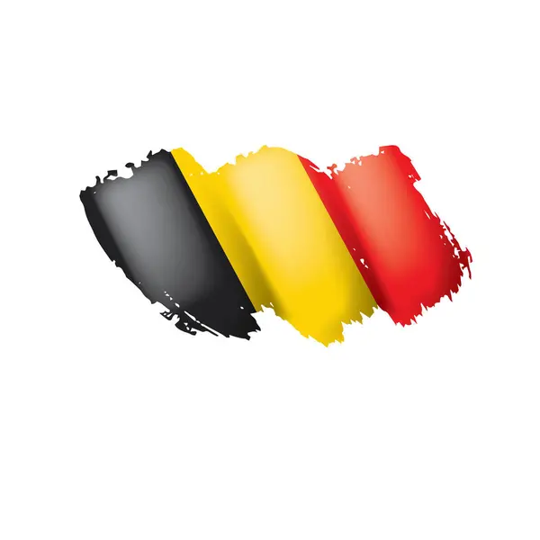 Bendera Belgia, ilustrasi vektor pada latar belakang putih - Stok Vektor