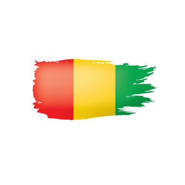 Gine bayrağı, beyaz arkaplanda vektör illüstrasyonu